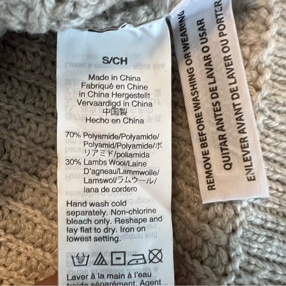 J. Crew Azra Lambswool Blend Light Grey Cable Knit Popcorn Sweater sz Small - Picture 8 of 12